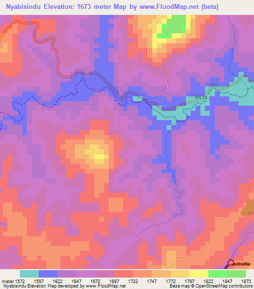 Nyabisindu,Burundi Elevation Map