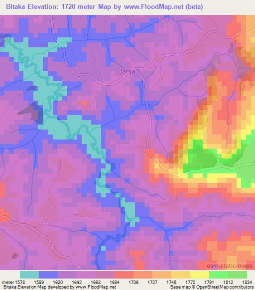 Bitaka,Burundi Elevation Map
