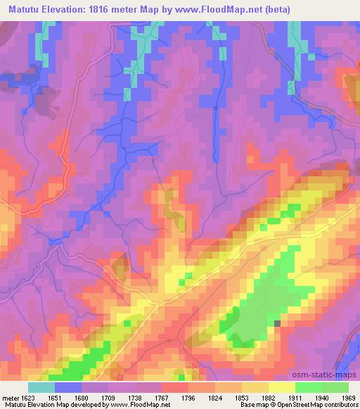 Matutu,Burundi Elevation Map