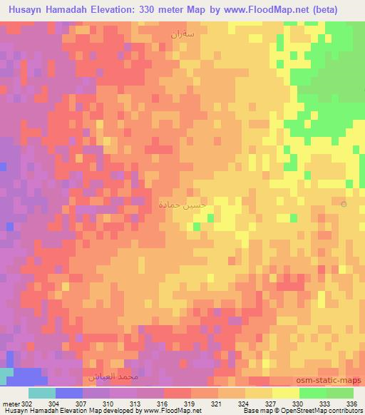 Husayn Hamadah,Syria Elevation Map