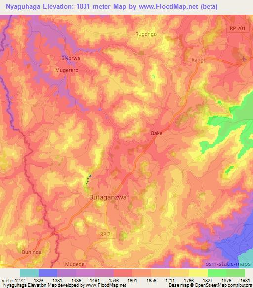 Nyaguhaga,Burundi Elevation Map