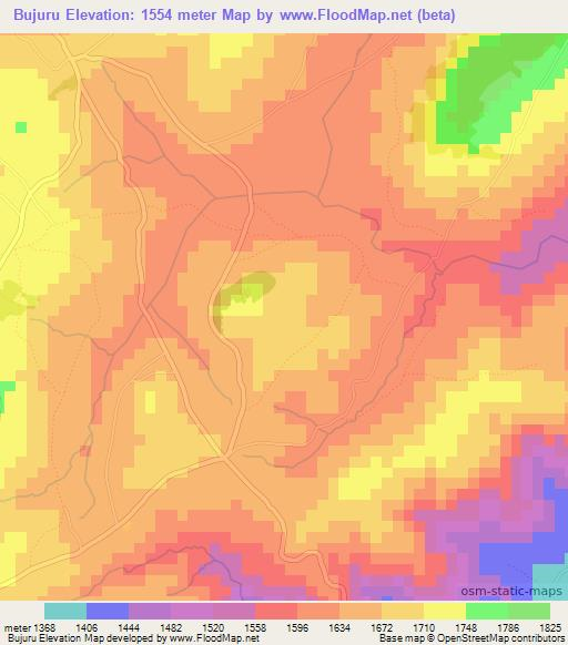 Bujuru,Burundi Elevation Map