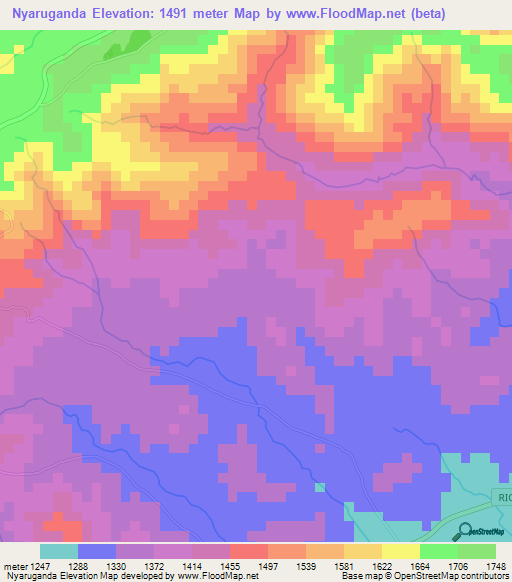 Nyaruganda,Burundi Elevation Map