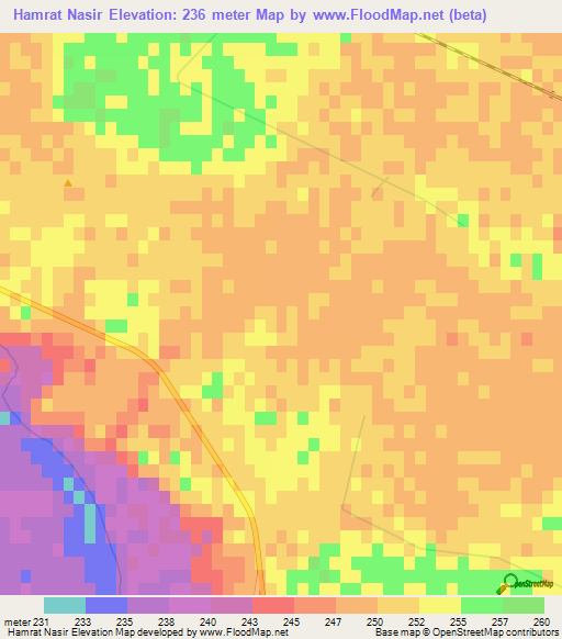 Hamrat Nasir,Syria Elevation Map