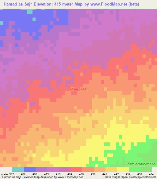 Hamad as Sajr,Syria Elevation Map