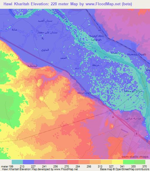 Hawi Kharitah,Syria Elevation Map
