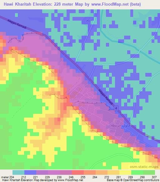 Hawi Kharitah,Syria Elevation Map
