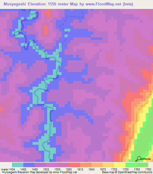 Munyegeshi,Burundi Elevation Map
