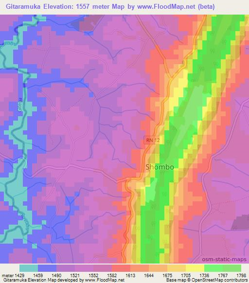 Gitaramuka,Burundi Elevation Map