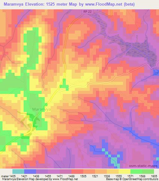 Maramvya,Burundi Elevation Map