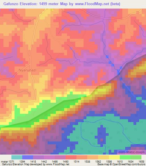 Gafunzo,Burundi Elevation Map