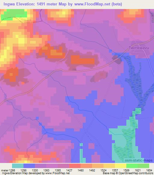 Ingwa,Burundi Elevation Map