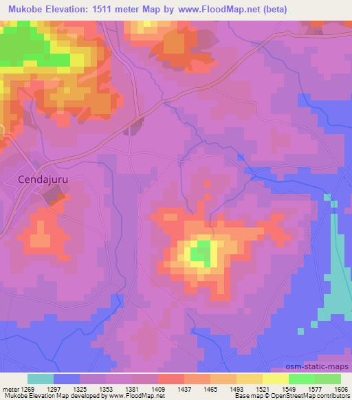 Mukobe,Burundi Elevation Map