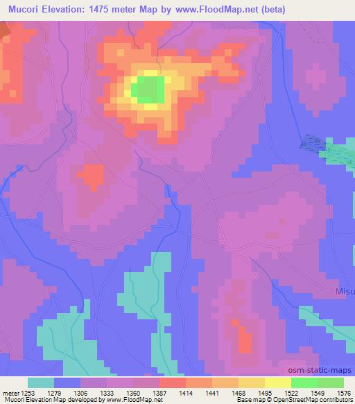 Mucori,Burundi Elevation Map