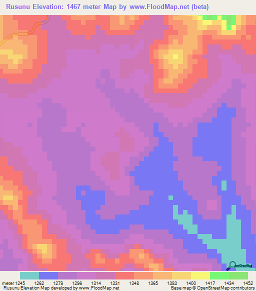 Rusunu,Burundi Elevation Map