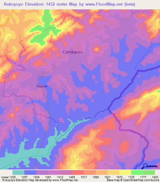 Rukoyoyo,Burundi Elevation Map