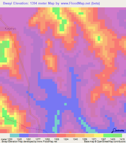 Bwayi,Burundi Elevation Map