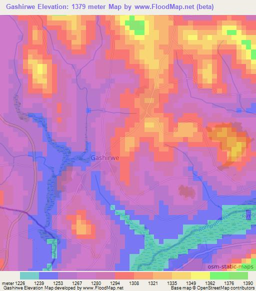 Gashirwe,Burundi Elevation Map