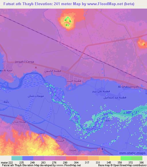 Fatsat ath Thayb,Syria Elevation Map