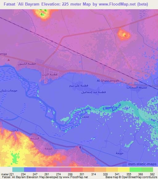 Fatsat `Ali Bayram,Syria Elevation Map