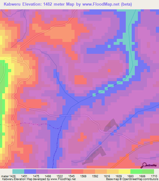 Kabweru,Burundi Elevation Map