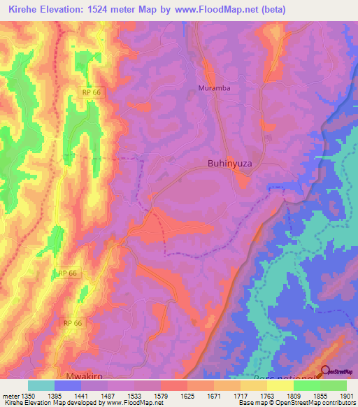 Kirehe,Burundi Elevation Map