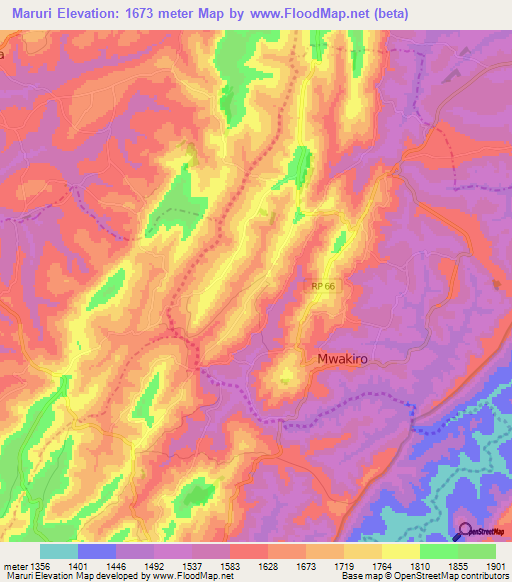 Maruri,Burundi Elevation Map