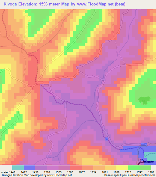 Kivoga,Burundi Elevation Map