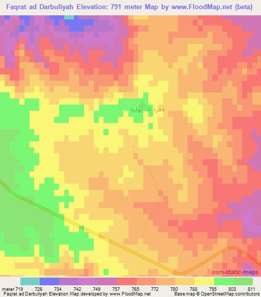 Faqrat ad Darbuliyah,Syria Elevation Map