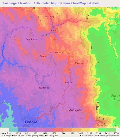 Gashinge,Burundi Elevation Map