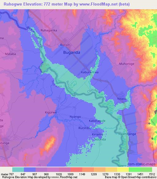 Ruhogwe,Burundi Elevation Map