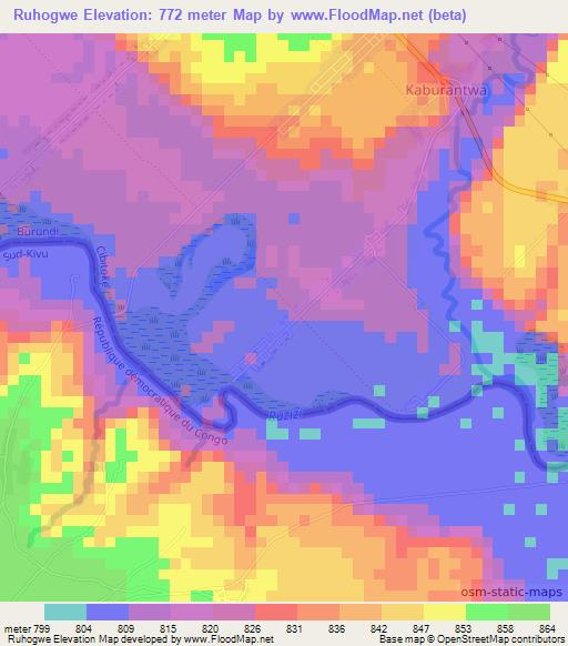 Ruhogwe,Burundi Elevation Map