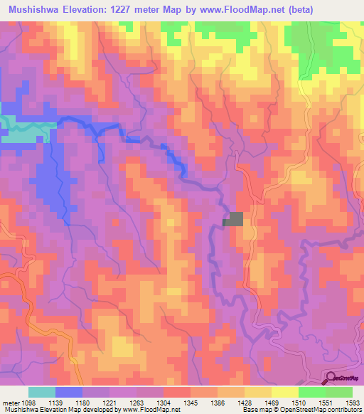 Mushishwa,Burundi Elevation Map