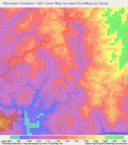 Ritendeye,Burundi Elevation Map