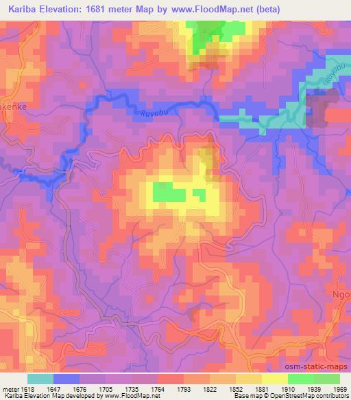 Kariba,Burundi Elevation Map
