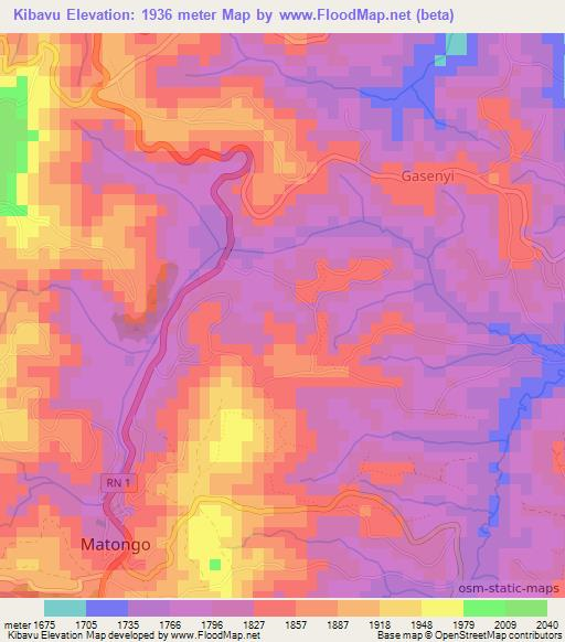 Kibavu,Burundi Elevation Map