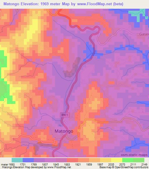 Matongo,Burundi Elevation Map