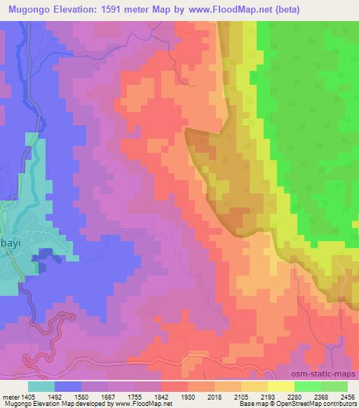 Mugongo,Burundi Elevation Map