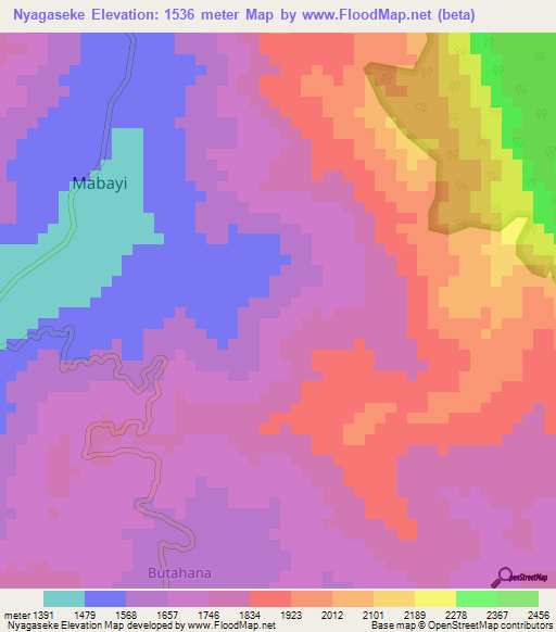 Nyagaseke,Burundi Elevation Map
