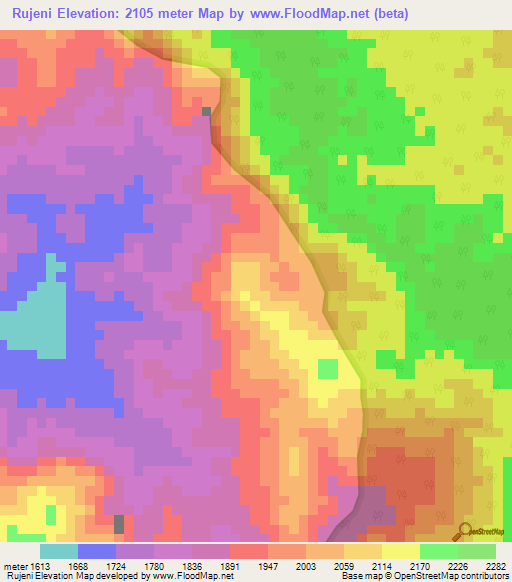 Rujeni,Burundi Elevation Map