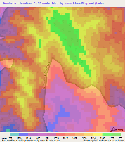 Rushene,Burundi Elevation Map