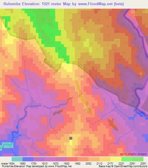 Ruhembe,Burundi Elevation Map