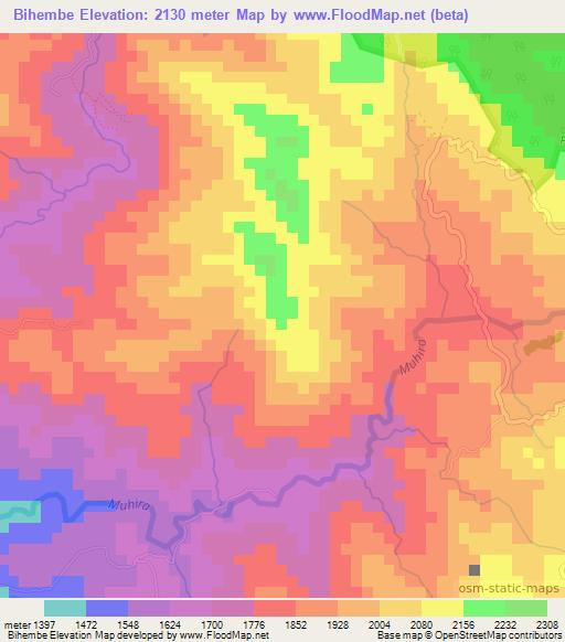 Bihembe,Burundi Elevation Map