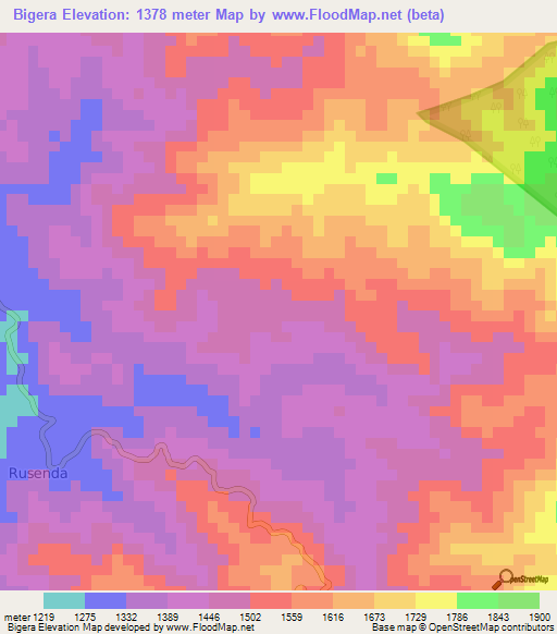 Bigera,Burundi Elevation Map