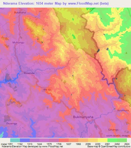 Nderama,Burundi Elevation Map