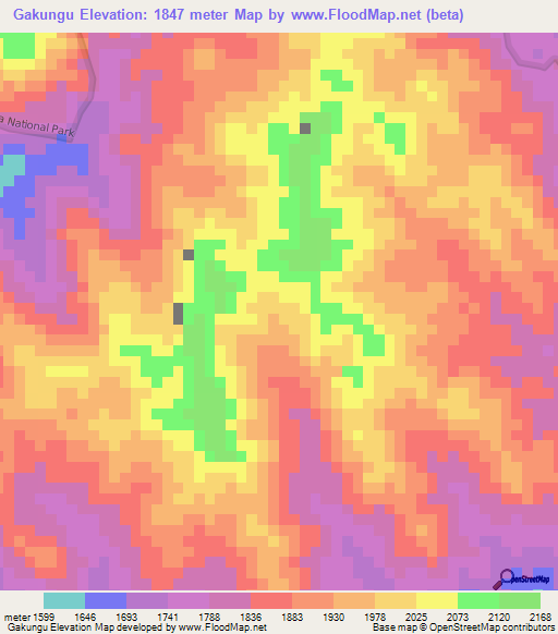 Gakungu,Burundi Elevation Map