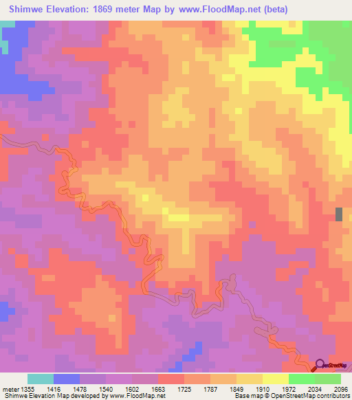 Shimwe,Burundi Elevation Map