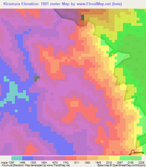 Kirumura,Burundi Elevation Map