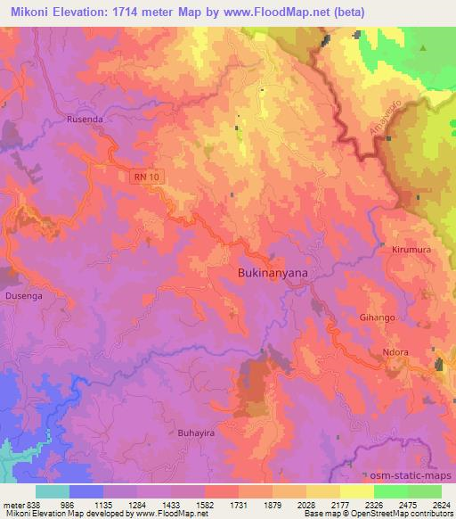 Mikoni,Burundi Elevation Map