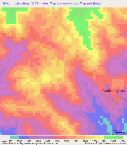 Mikoni,Burundi Elevation Map
